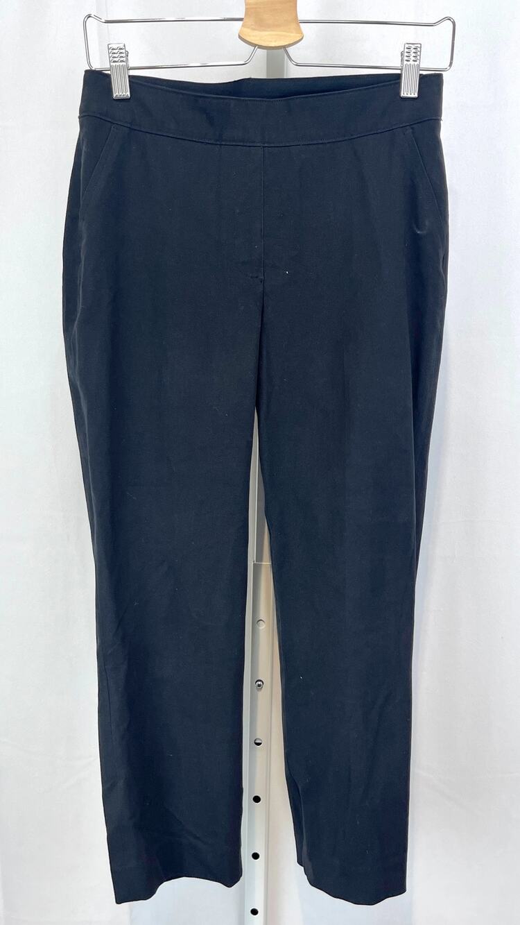 SPANX Polished Ankle Slim Pants 20365Q Stretch Cotton Blend Black Petite S PS